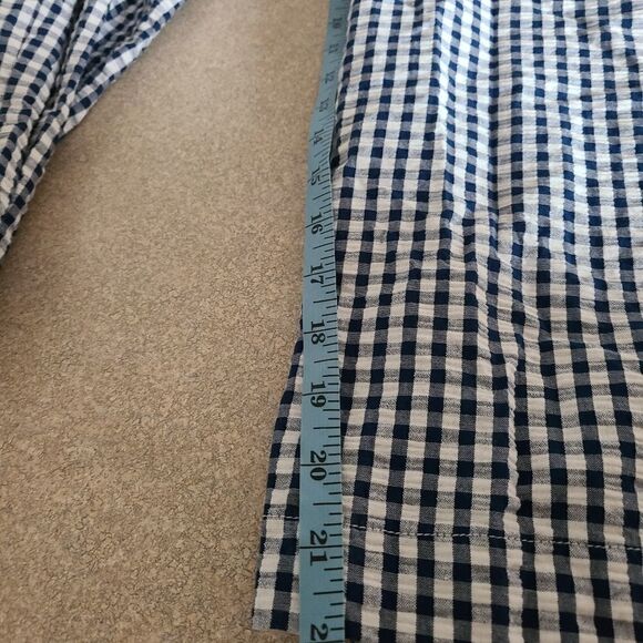 Kenar Blue & White Gingham Wide Leg Capri Jumpsuit M - Picture 9 of 11